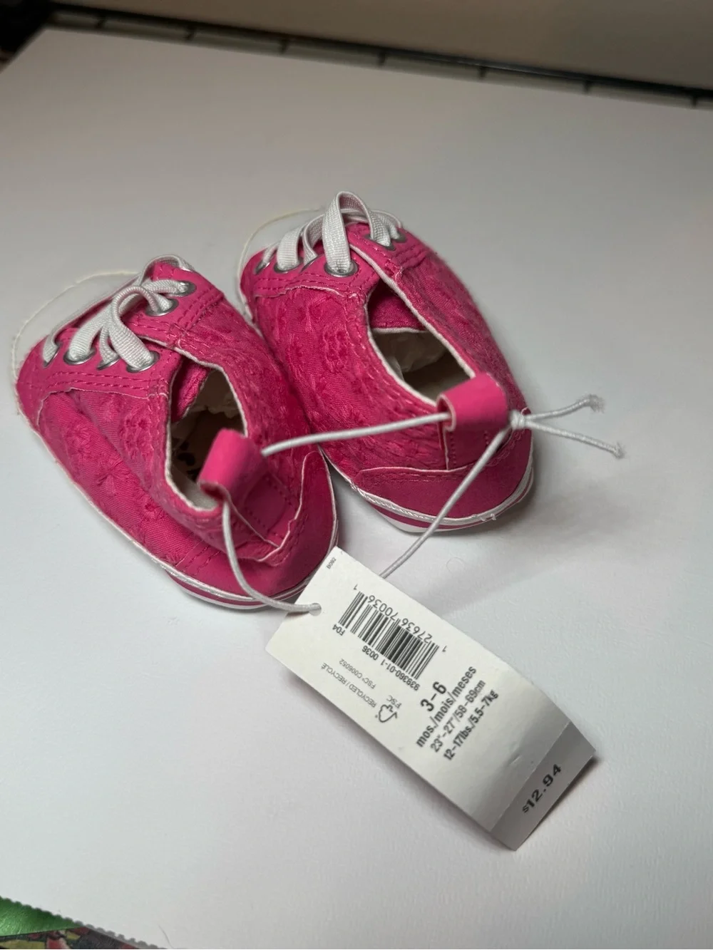 Old Navy Pink Lace Slip-On Baby Sneakers